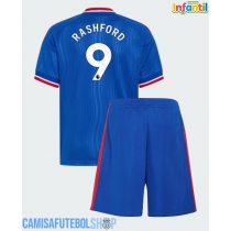 Camisa de time de futebol Manchester United Marcus Rashford #9 Replicas 2º Equipamento Infantil 2026-27 Manga Curta (+ Calças curtas)